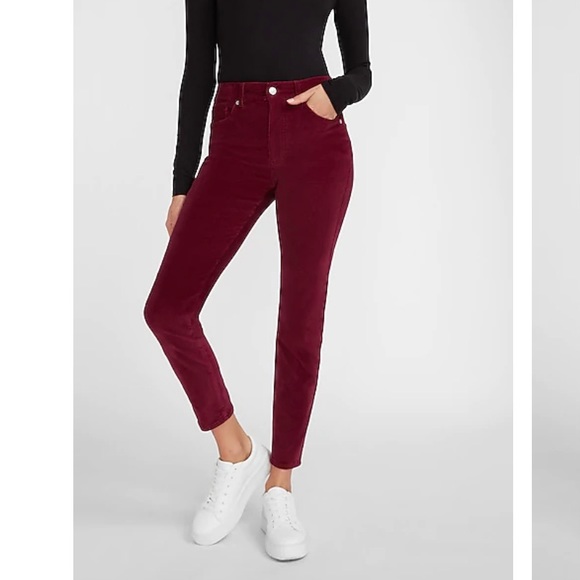 Express Pants - NWT Express Plum High Waist Velvet Skinny Pant
